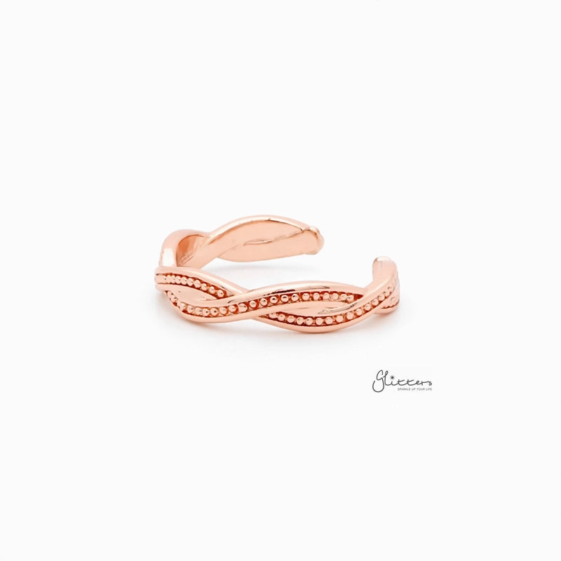 Twisted Rope Toe Ring - Rose Gold