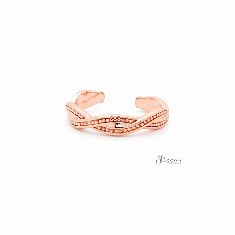 Twisted Rope Toe Ring - Rose Gold
