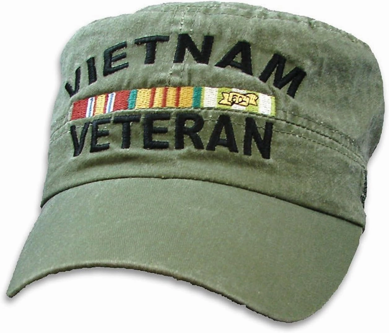 U.S Military Vietnam Veteran HAT Embroidered Military Ball Cap Khaki Stonewashed