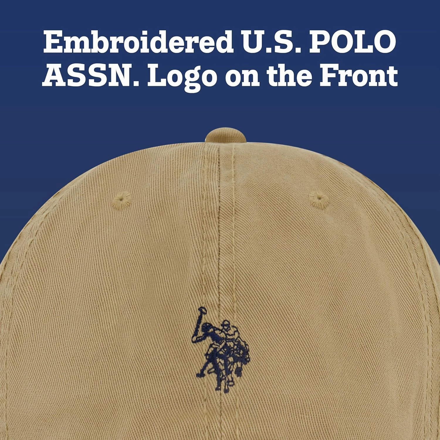 U.S. Polo Assn. Small Polo Pony Logo Baseball Hat, 100% Cotton, Adjustable Cap