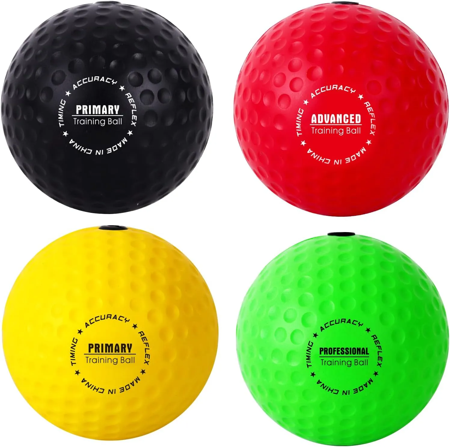 Ultimate Reflex Ball Set - 4 React Reflex Ball Plus 2 Adjustable Headband, Great for Reflex, Timing, Accuracy, Focus and Hand Eye Coordination Training for Boxing, MMA and Krav Mega