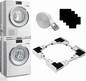 Upgrade Washer Dryer Stacking Kit, Universal Washer Dryer Stacking Kit Adjustable 29/28/27/26/25/24 Inch, Small Space Saving Solution Stacking Kit for Washer and Dryer with Ratchet Strap