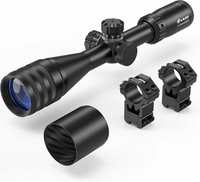 UUQ 4-16X44AO Rifle Scope Fits 11mm /20mm Mounts, for Hunting with Locking Turret Sunshade,SFP,R/G/B Illumination,Mil-dot Reticle,Front Parallax Adjustment,-Long Range Optics