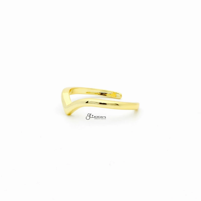 V Shape Toe Ring - Gold