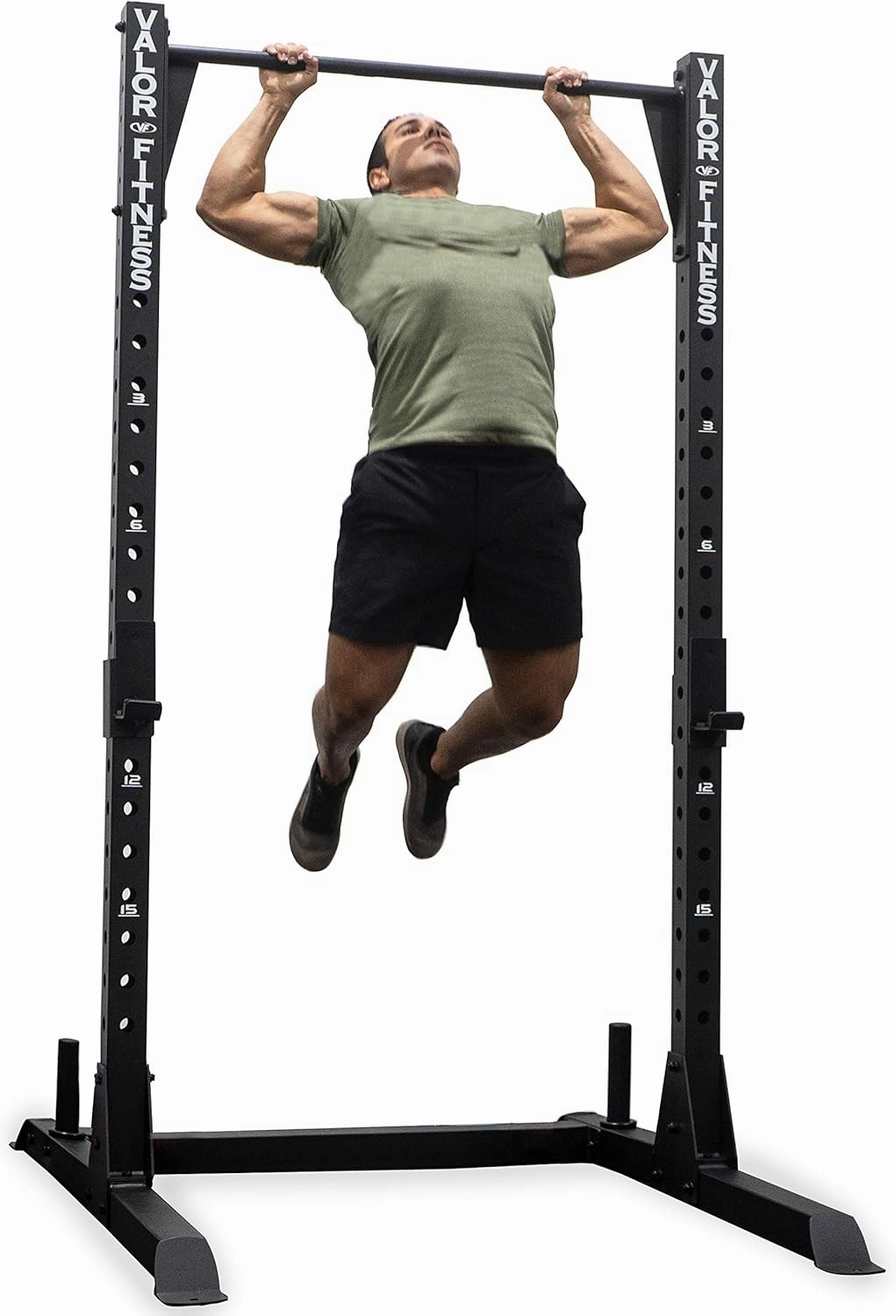 Valor Fitness Pull-Up Squat Rack - Functional Gym Equipment - Rig Style - Storage Pegs, J-Hooks - Bench Press Station - Max Weight 750 lLB