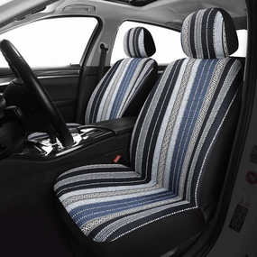 VarCozy Baja Saddle Blanket Seat Covers, Front Seat Covers for Sedan, SUV, Truck, Universal Stripe Colorful Woven Automotive Seat Cover, Breathable, Washable, Airbag Compatible