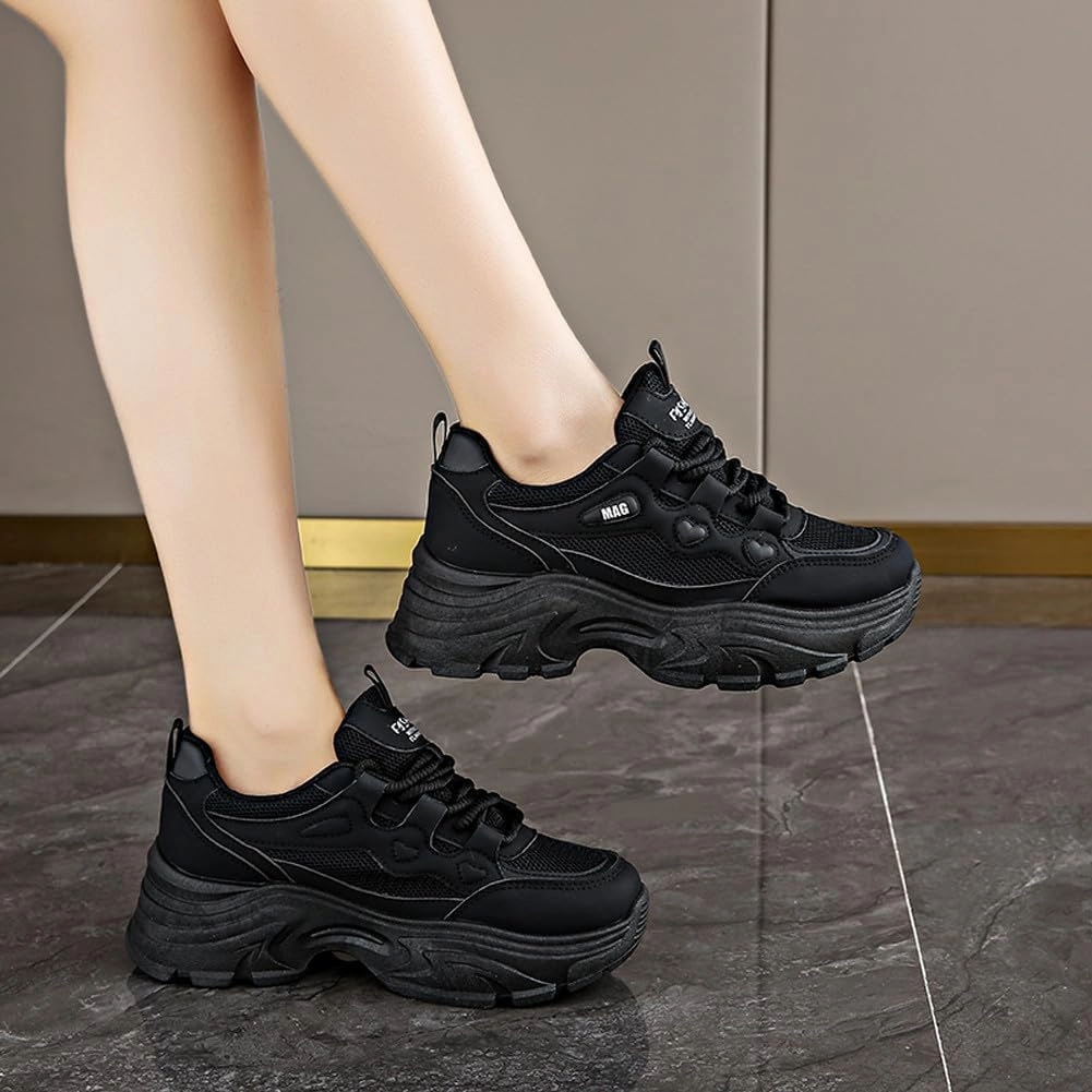 VAXAV Women's Stylish Chunky Shoes Breathable Mesh Platform Sneakers Casual Jogging Walking Shoes 5.5-8.5
