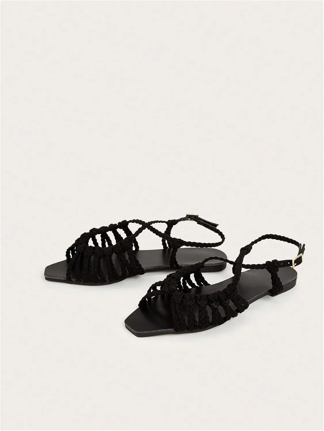 Verdusa Women's Metallic Braided Slingback Sandals Casual Strappy Sandals