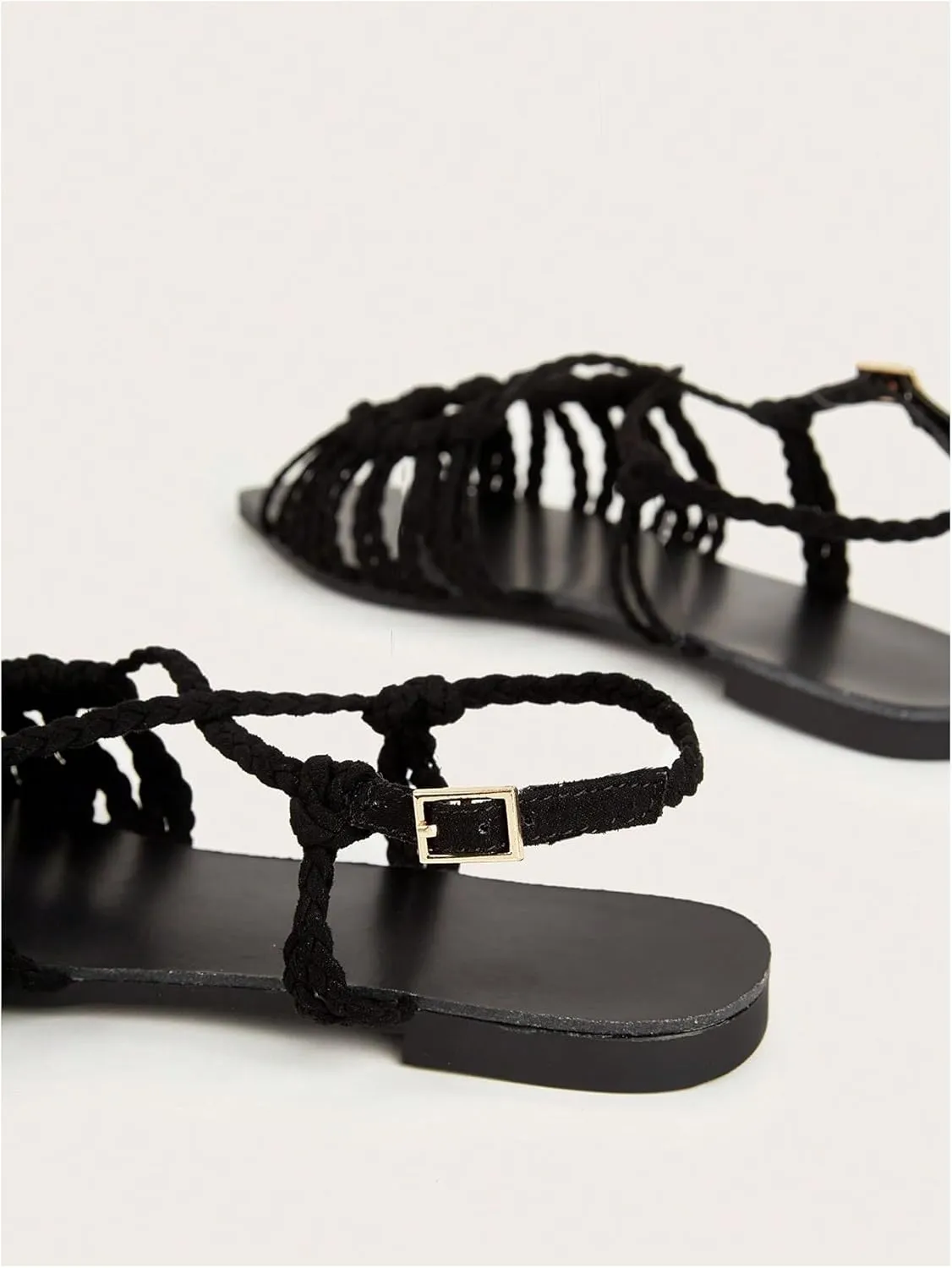 Verdusa Women's Metallic Braided Slingback Sandals Casual Strappy Sandals