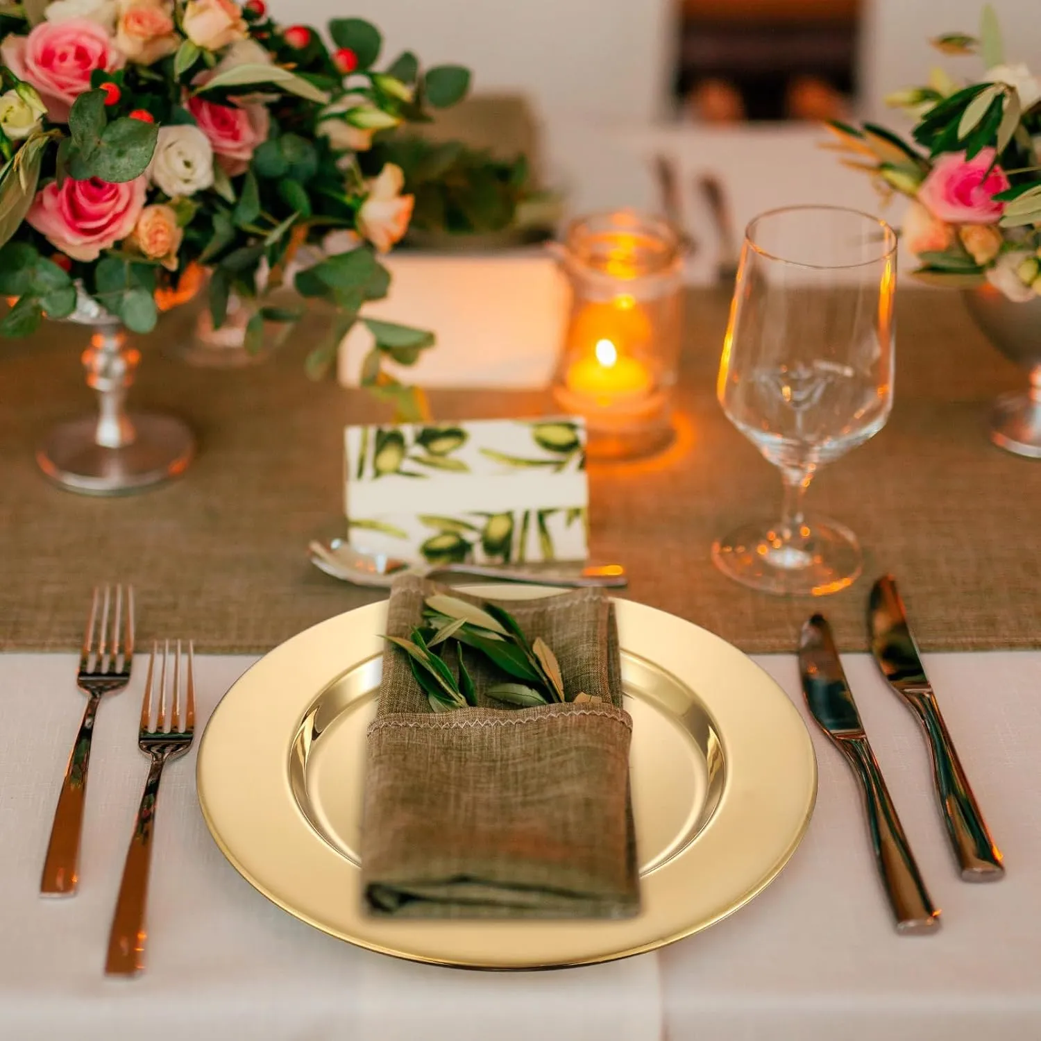 Vesici 12 Pcs Gold Stainless Steel Charger Plates 13 Inch Round Metal Charger Plates Bulk Mirror Elegant Charger Luxury Table Decor for Wedding Dinner Party