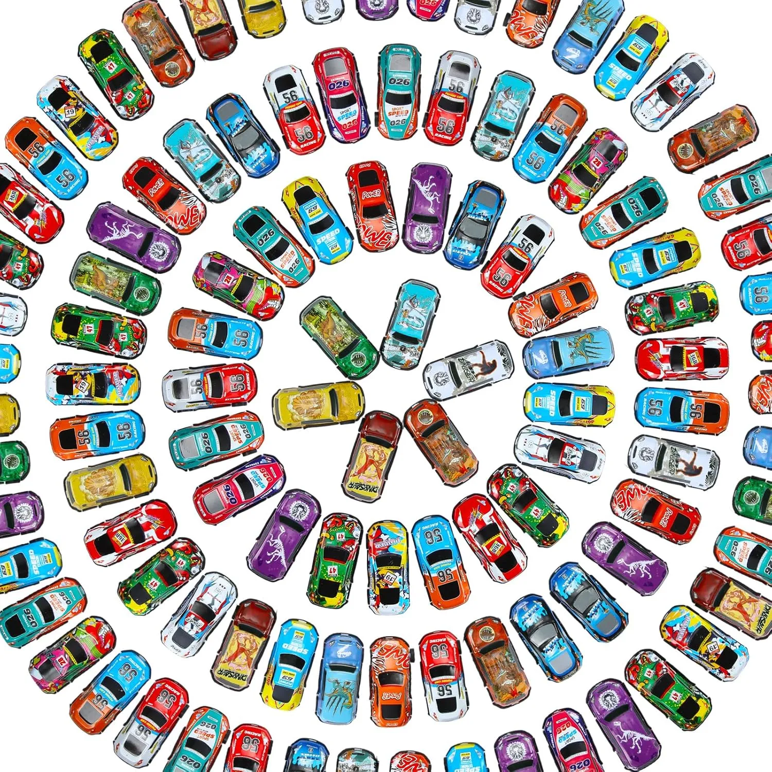 Vinsot 60pcs Pull Back Toy Cars, Mini Die Cast Race Cars Vehicles Bulk, Party Favors Car Toys, Treasure Box Toys Goodie Bag Stuffers, Christmas Birthday Party Gift for Kids Girls Boys (Style B)