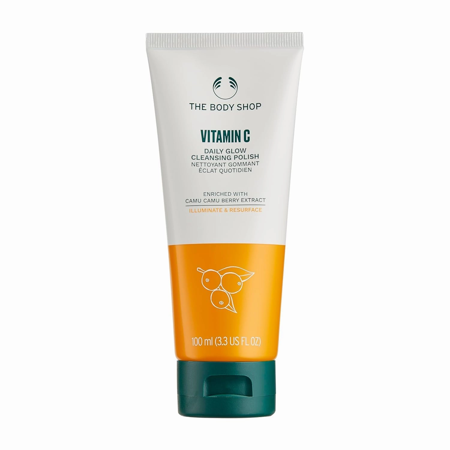 Vitamin C Daily Glow Cleansing Polish, 100 ML, Radiance Revealing Face Scrub for Dull Skin