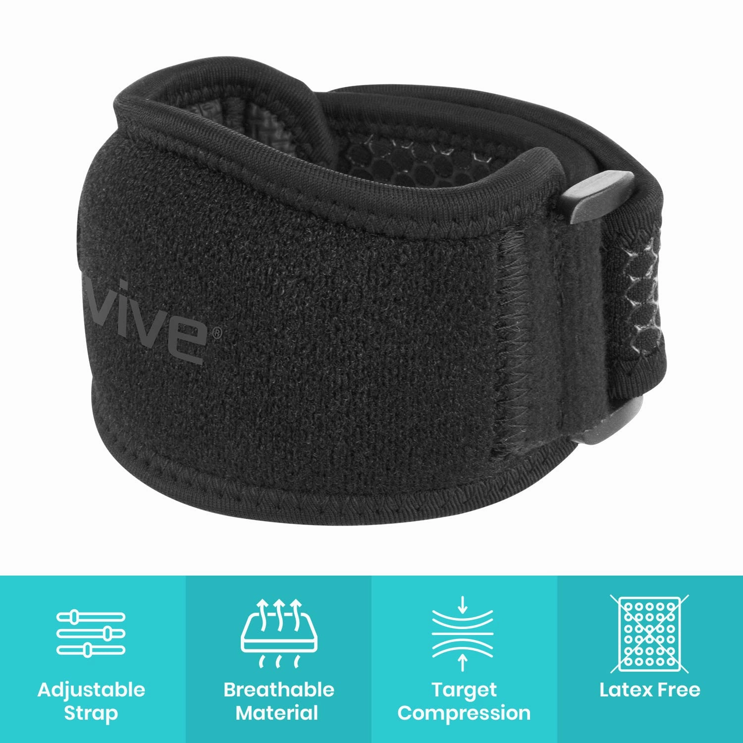 Vive Tennis Elbow Brace for Men & Women 2 Pack - Tendonitis Elbow Brace For Bursitis, Golfers Elbow, Medial Epicondylitis, Arthritis & Pain Relief - Arm Support Band, Adjustable Forearm Pain Relief (Black)