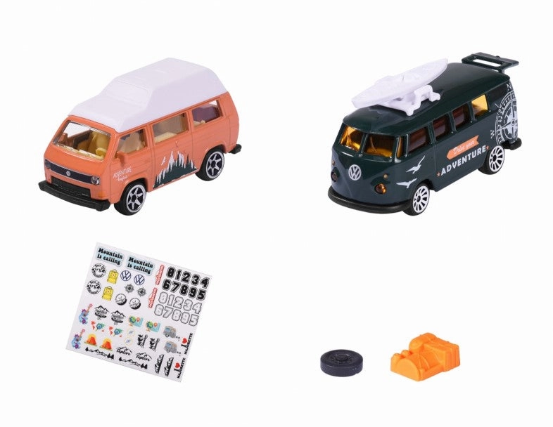 VW The Originals 2 Pieces Set Adventure: Volkswagen T1 and Volkswagen T3 | Majorette
