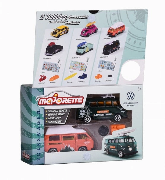 VW The Originals 2 Pieces Set Adventure: Volkswagen T1 and Volkswagen T3 | Majorette