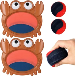 Waterproof Toss and Catch Ball Set for Kids – Soft, Safe & Durable Crab Paddle Toy with 2 Sticky Balls and Carry Bag, Great for Beach, Backyard & Indoor Play