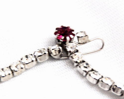 Weiss Fuchsia Rhinestone Necklace 1950's