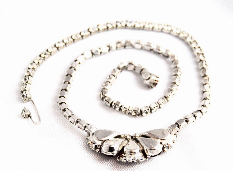 Weiss Fuchsia Rhinestone Necklace 1950's
