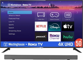 Westinghouse 4K 50 Inch TV and 3.1.2 All-in-One Sound Bar