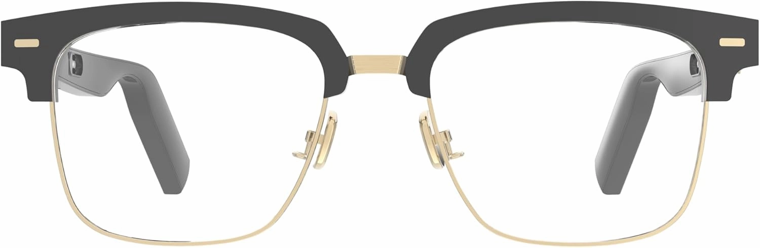 WGP Smart Bluetooth Audio Glasses, Open Ear Speaker, Metal Frame with Optical Lens Replaceable for Reading Gaming Driving