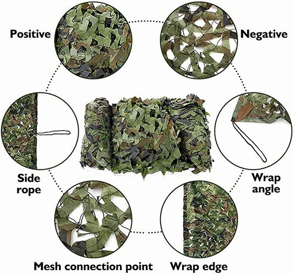 WHFTD Camouflage Netting - Camo Mosquito Nettings - Woodland Net Mesh for Covering Hunting Shooting Blind Watching Hide Party Decorations,10×20m/32.8×65.6ft
