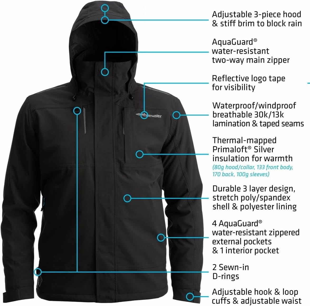Whitewater Fishing Great Lakes Pro Insulated and Waterproof Jacket