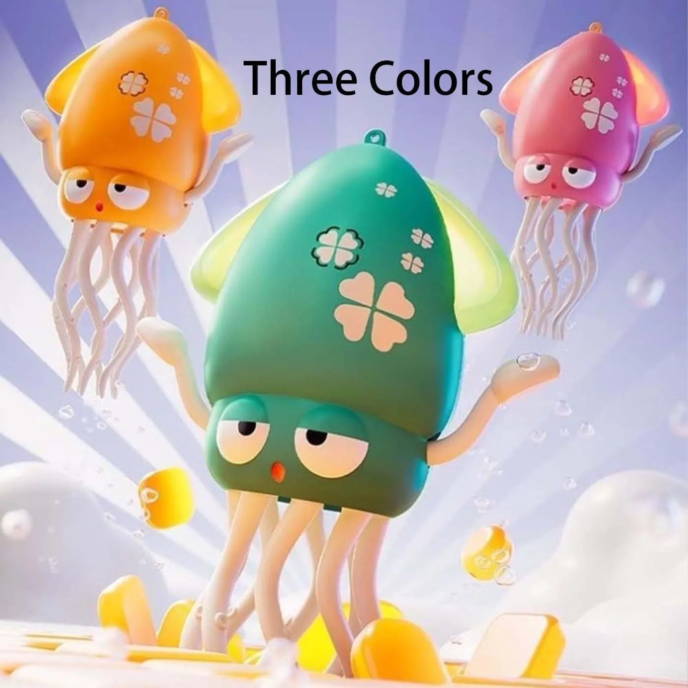Wiggly Wonder Octopus，Electric Dancing Wiggly Wonder Octopus, Smart Tentacle Explorer, Squid with Auto Obstacle Avoidance, USB Rechargeable with LED Lights & Music (Green Fishing Rod)