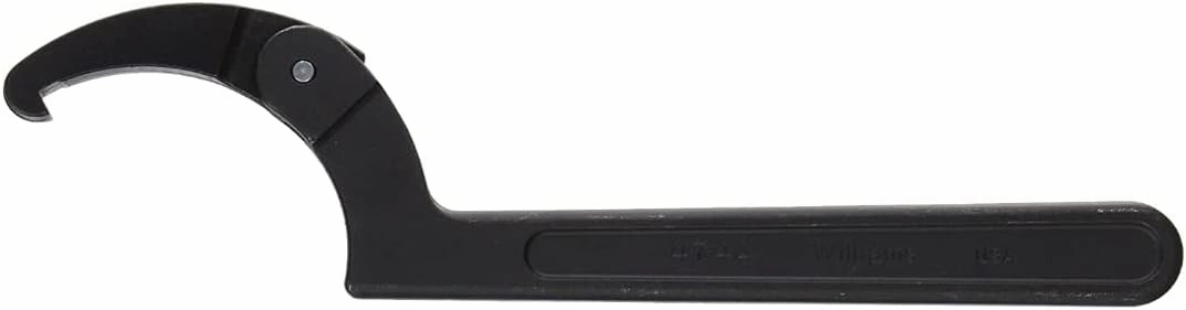 Williams JHW474A Adjustable Hook Spanner Wrench with Span Diameter of 4-1/2 to 6-1/4-Inch, Ideal for Adjusting Collars, Lock Nut Rings, and Bearings, Black