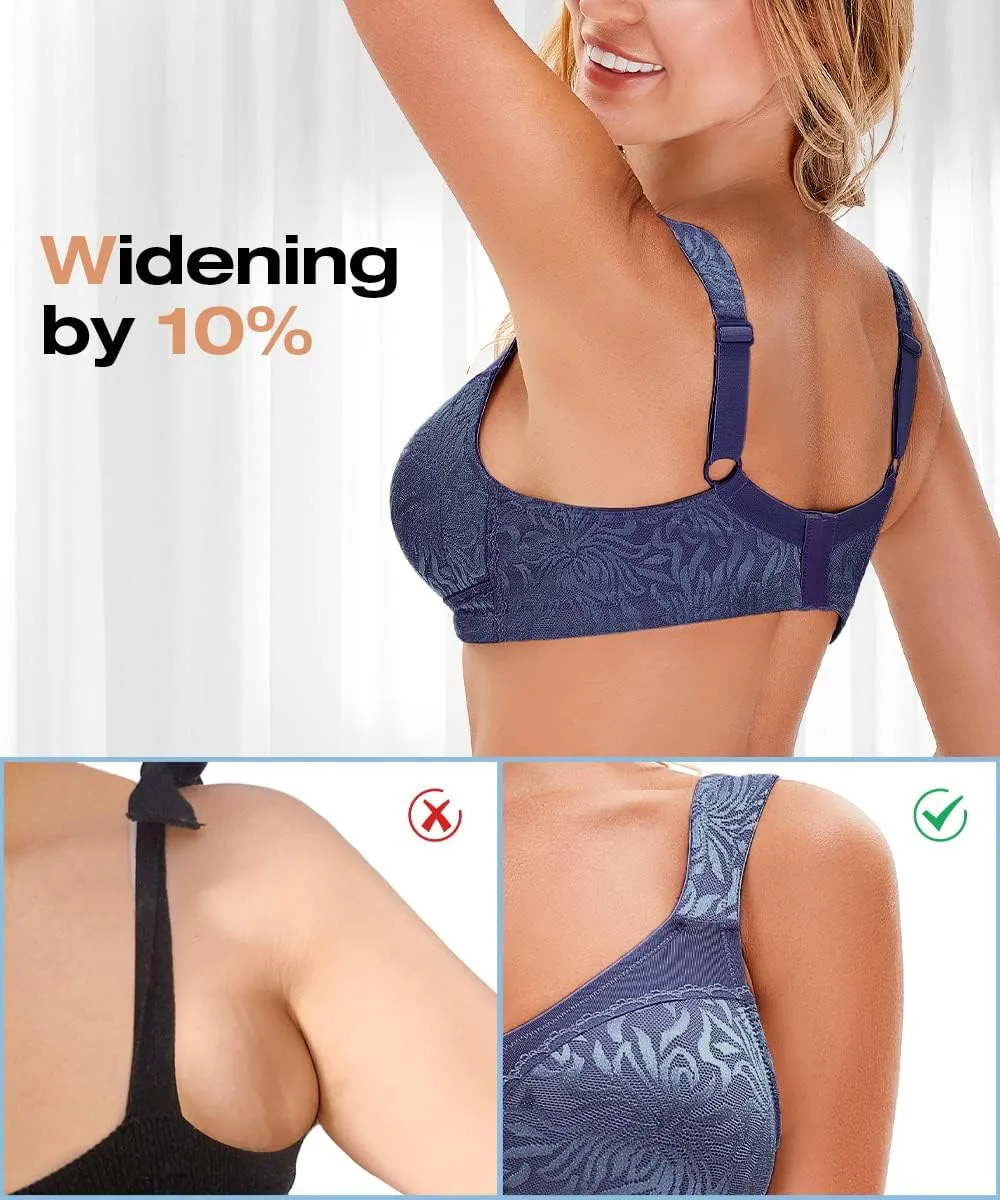 Wingslove Women's Wireless Minimizer Bra Plus Size Non-Padded Soft Full Figure Bra