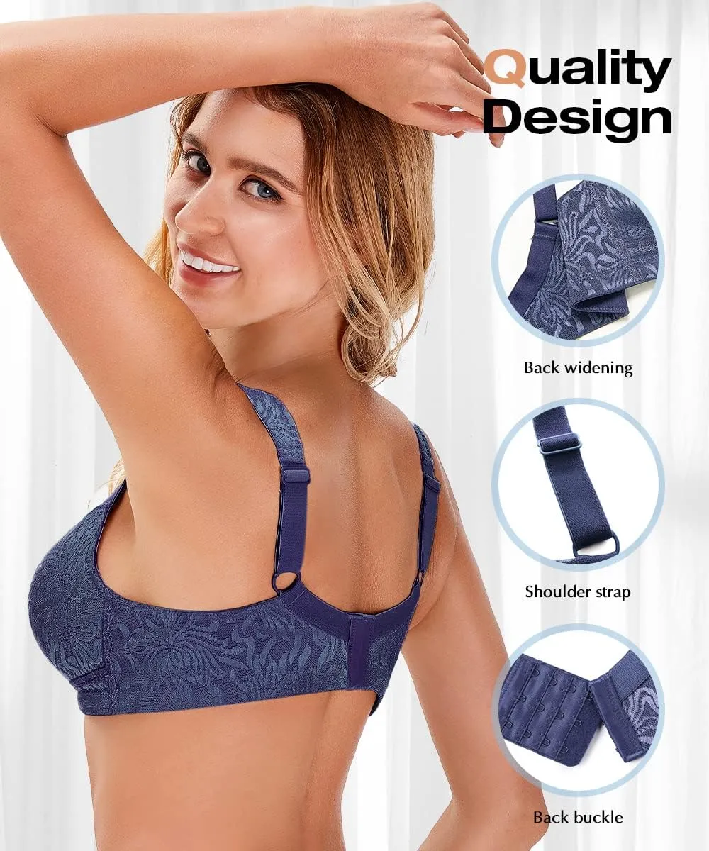 Wingslove Women's Wireless Minimizer Bra Plus Size Non-Padded Soft Full Figure Bra