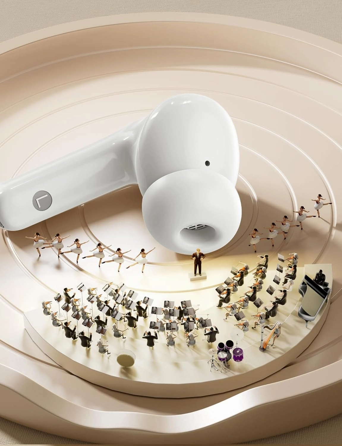 Wireless Earbuds, 2025 Ear Buds with Big Bass Stereo Sound, Lightweight Bluetooth Earbuds with 48 Hours Playtime, in-Ear Fit Earphones, IPX7, Hands-Free Calls with AI for iPhone, Android, Pad
