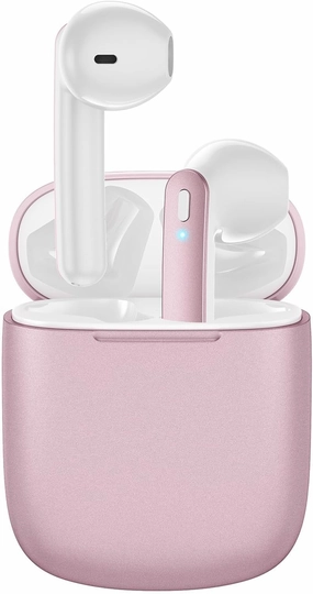 Wireless Earbuds 40H Playtime 8H Continuous Playtime Bluetooth Ear Buds, IPX6 Waterproof Stereo Sound Bluetooth Wireless Headphones with Microphone and Charging Case for iOS Android Sports Pink