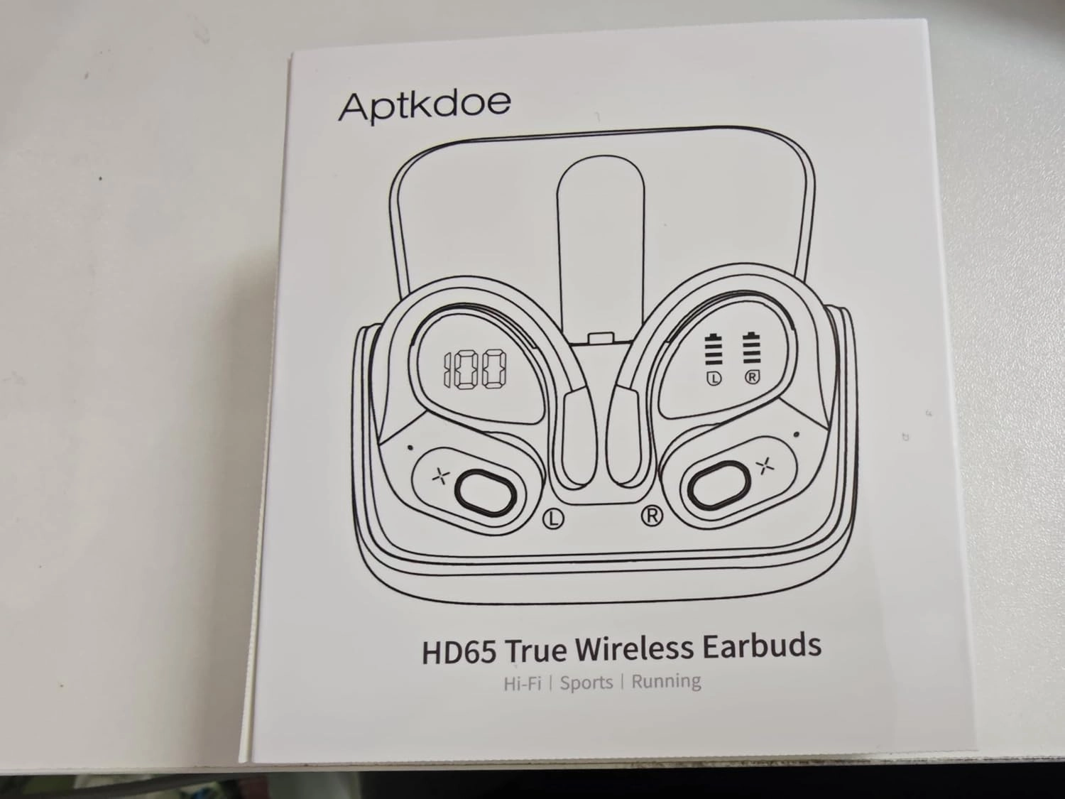 Wireless Earbuds 75hrs Bluetooth 5.4 Headphone Sport, 2025 Bluetooth Earbuds Stereo Deep Bass Over Ear Bud with Earhooks, ENC Noise Cancelling Mic, IPX7 Waterproof Earphone, Camel