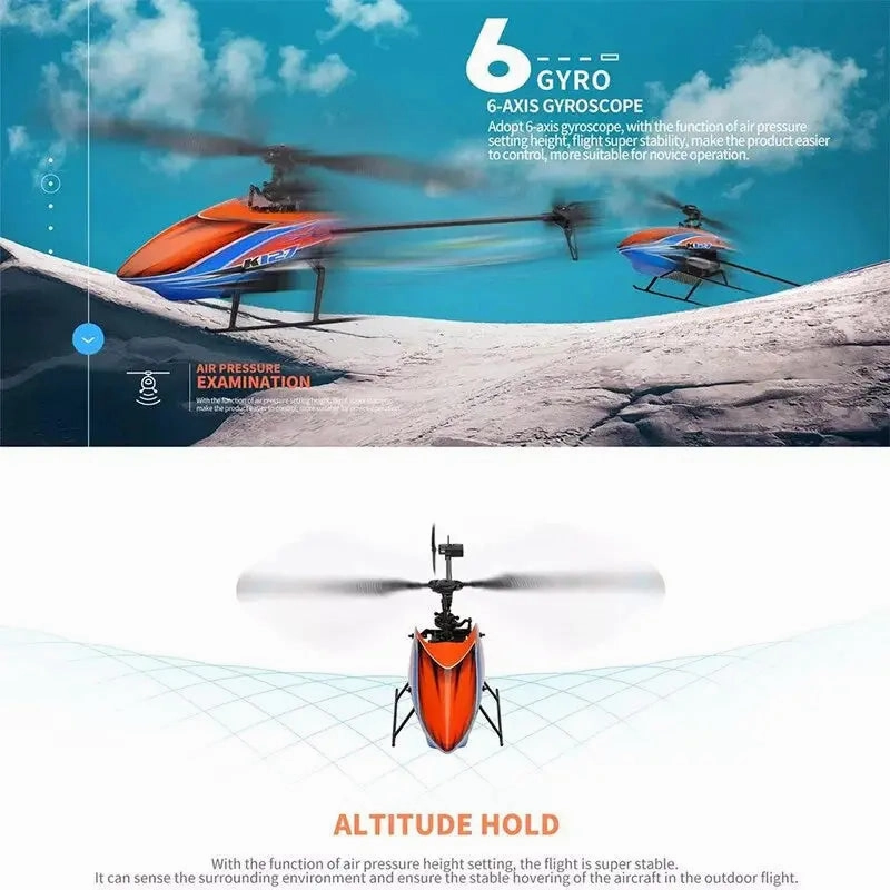 WLtoys K127 RC Helicopters 2.4Ghz 4CH 6-Aixs Gyroscope Single Blade Propellor Helicotper For Kids Gift RC Toys