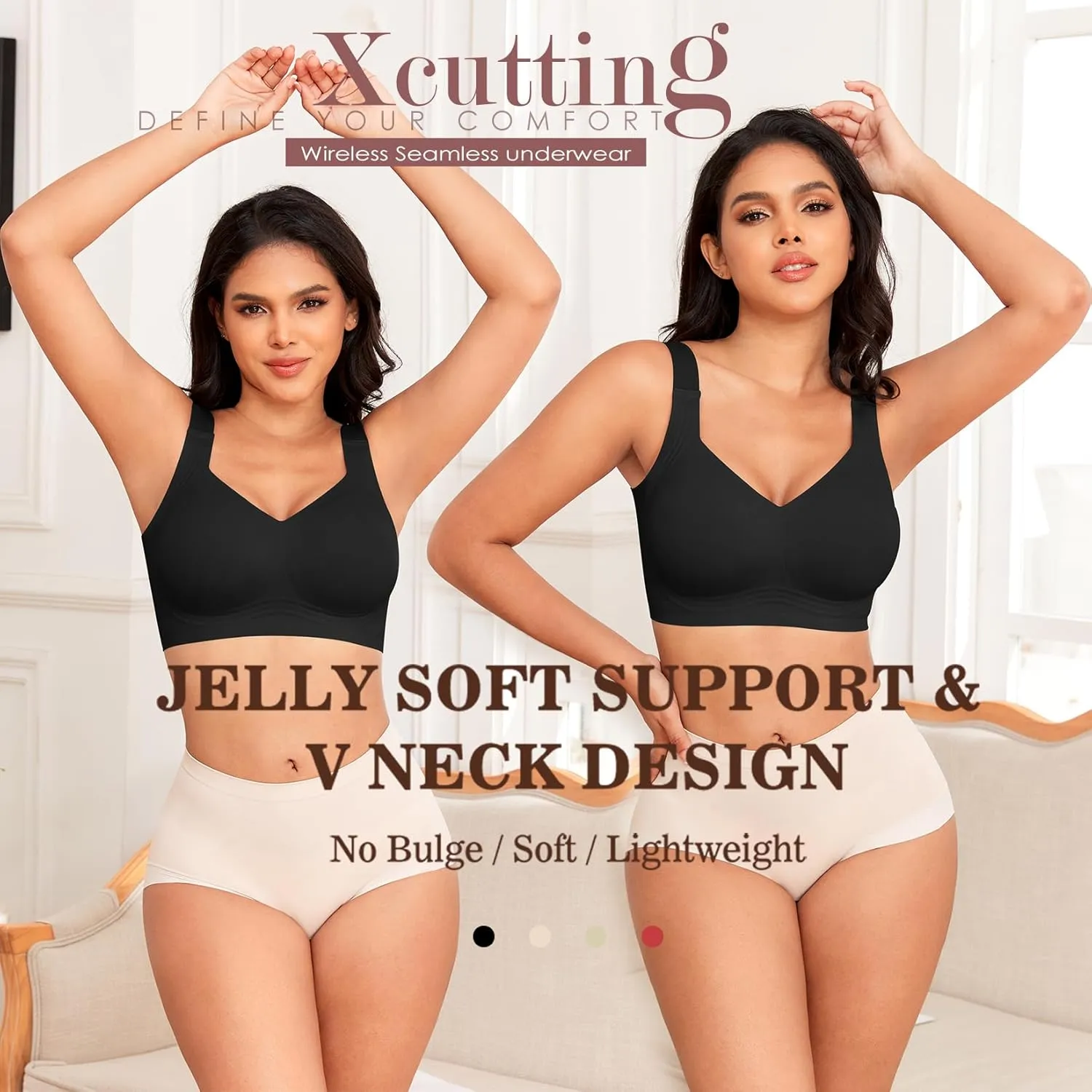 Women Wirefree Bras for Women Full Coverage No Underwire Everyday Bras Comfortable Wireless Padded Bras