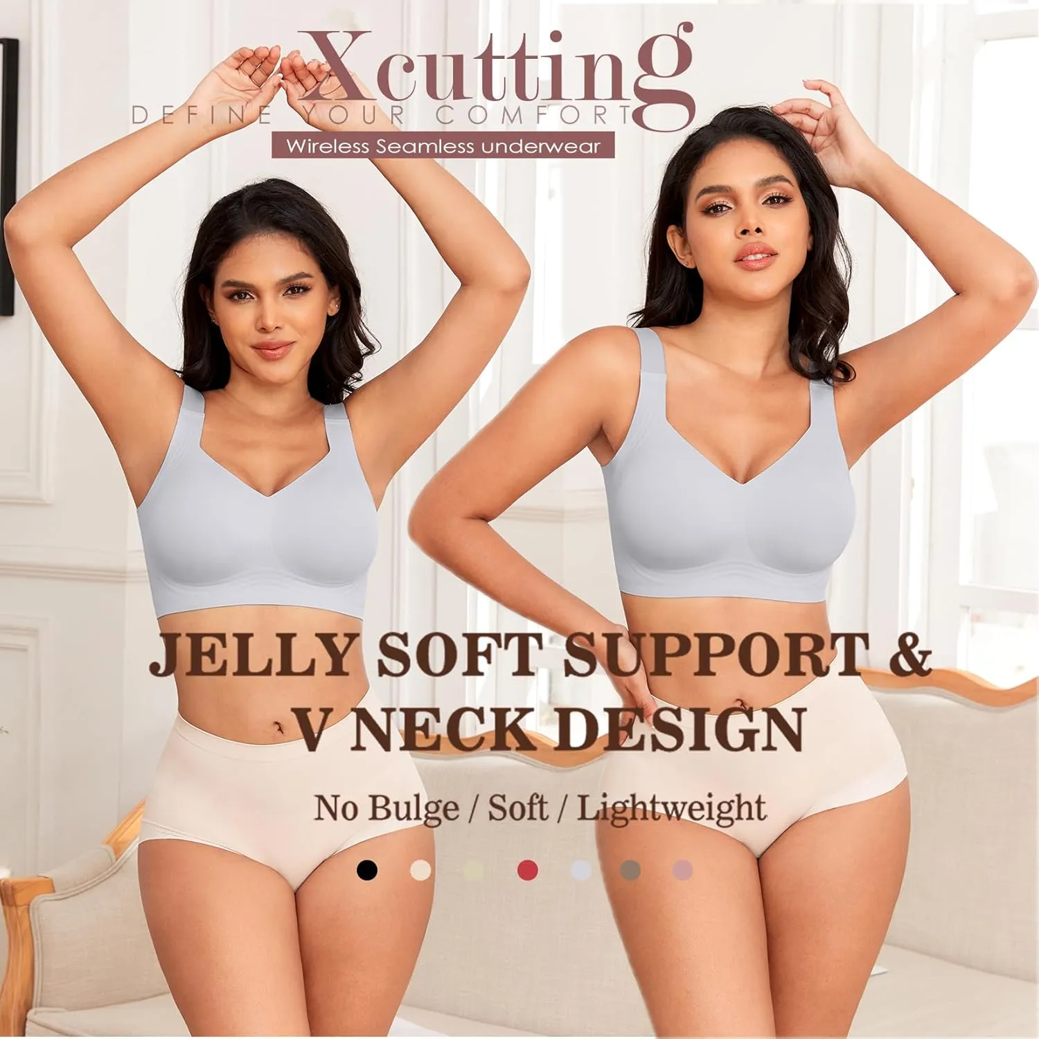 Women Wirefree Bras for Women Full Coverage No Underwire Everyday Bras Comfortable Wireless Padded Bras