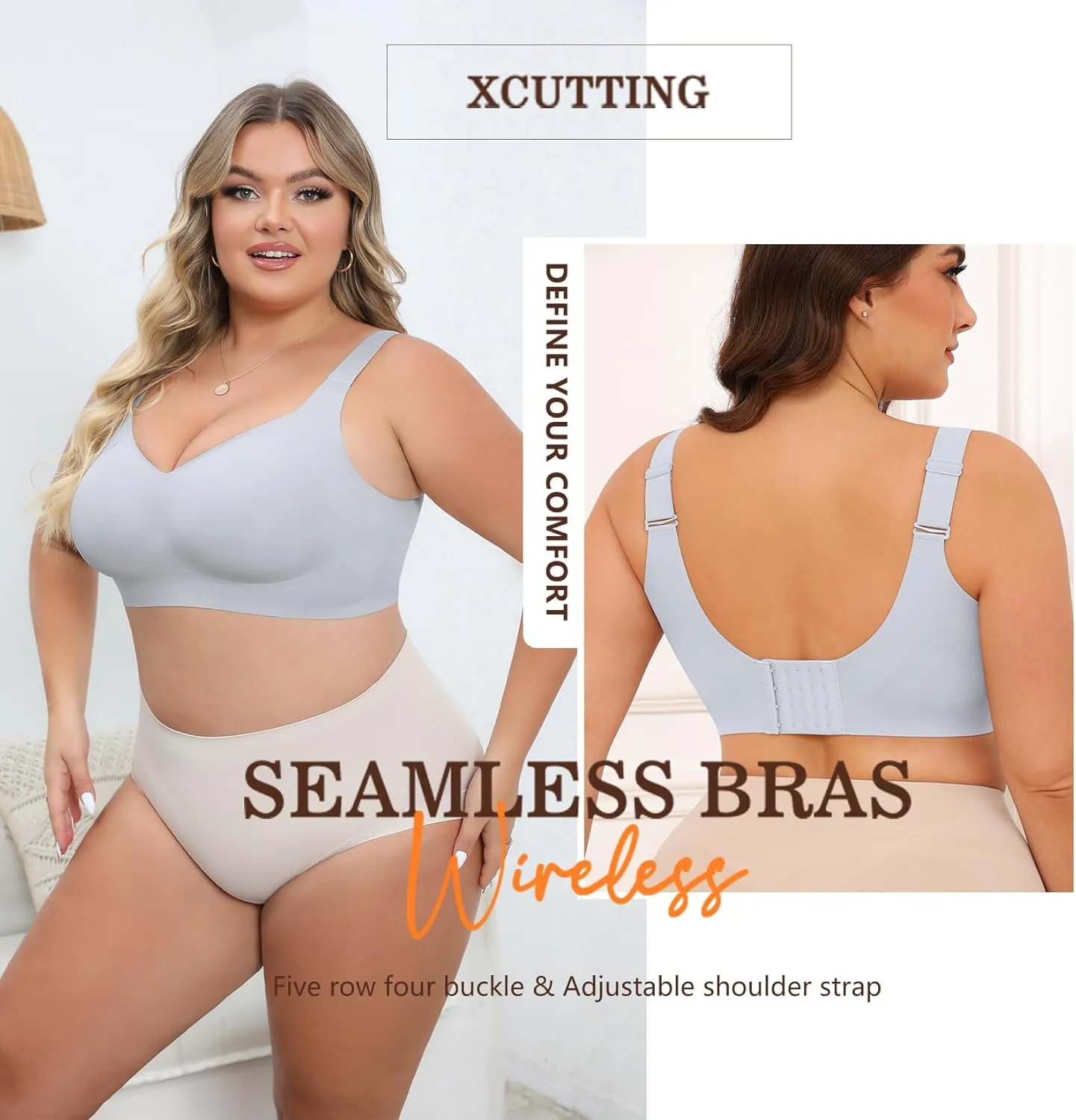 Women Wirefree Bras for Women Full Coverage No Underwire Everyday Bras Comfortable Wireless Padded Bras