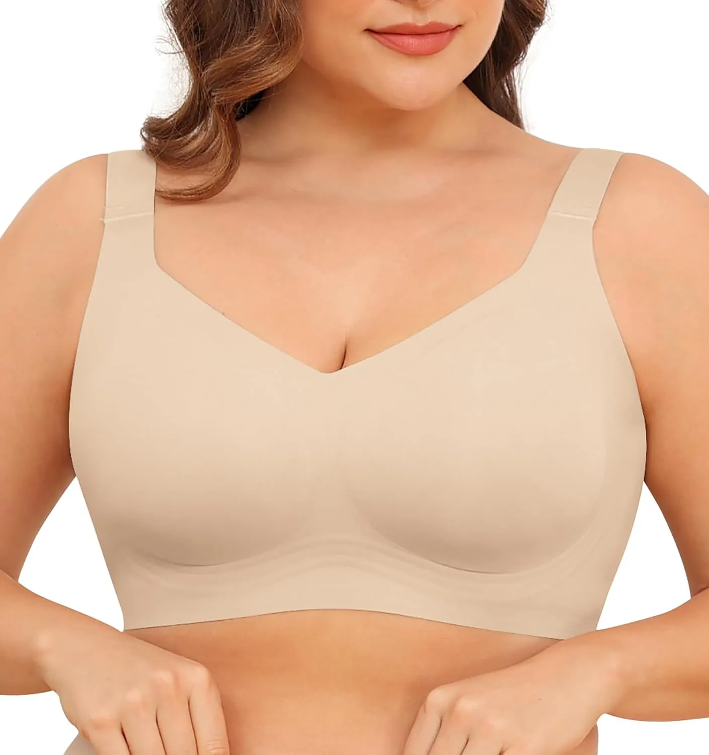 Women Wirefree Bras for Women Full Coverage No Underwire Everyday Bras Comfortable Wireless Padded Bras
