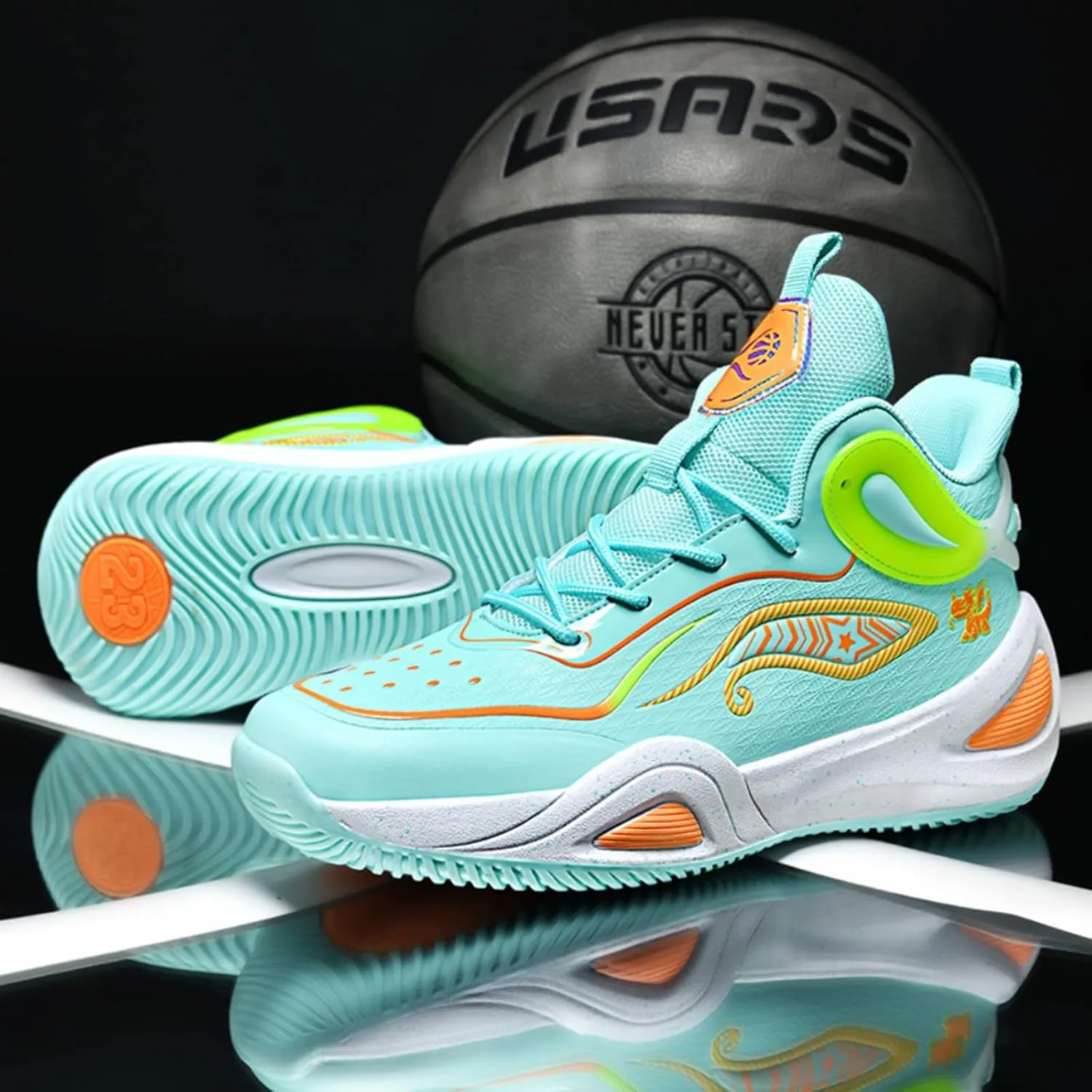 Womens Breathable Mesh Lace Up Basketball Shoes Fashion Lightweight Non-Slip Running Sneakers Soft Sole Athletic Tennis Casual Walking Sport Shoes