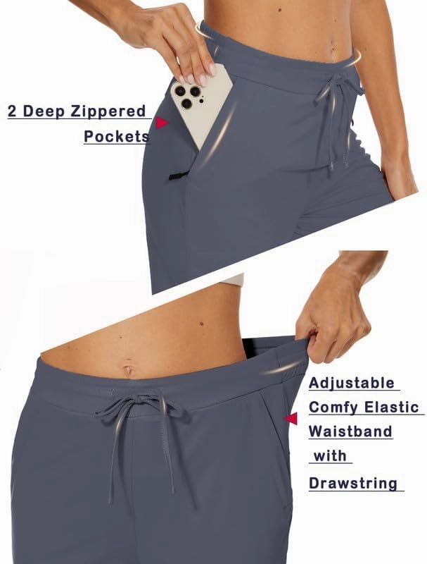 Womens Bermuda Shorts 12" Knee Length Drawstring with 2 Deep Zippered Pockets Comfy Lounge Breathable Shorts