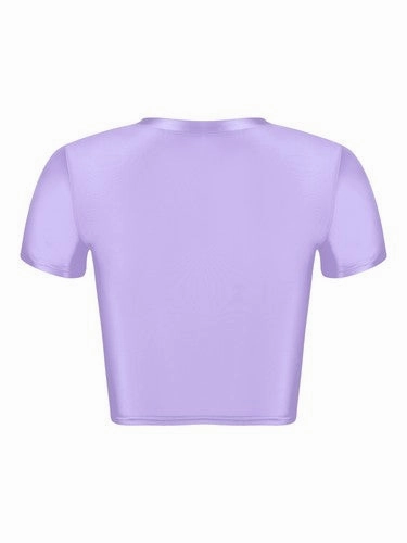 Womens Shiny Crop Tank Tops with Short Fit Fitness Swim Yoga Stretchy Sportswear