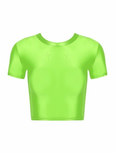 Womens Shiny Crop Tank Tops with Short Fit Fitness Swim Yoga Stretchy Sportswear