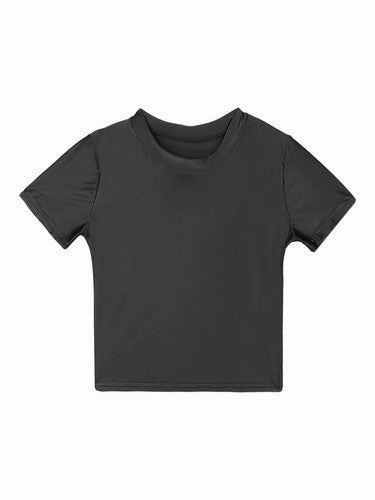 Womens Shiny Crop Tank Tops with Short Fit Fitness Swim Yoga Stretchy Sportswear