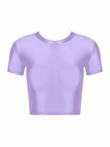 Womens Shiny Crop Tank Tops with Short Fit Fitness Swim Yoga Stretchy Sportswear