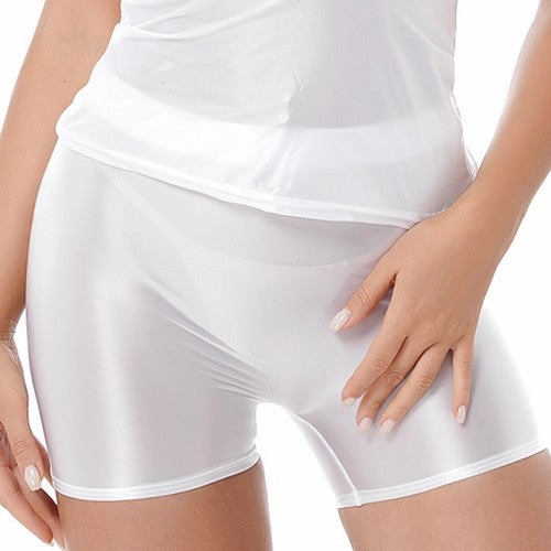 Womens Shiny Crop Tank Tops with Short Fit Fitness Swim Yoga Stretchy Sportswear