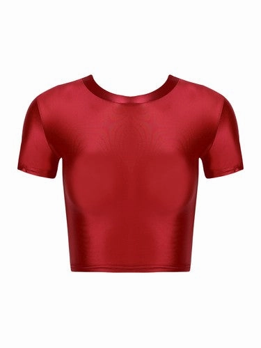 Womens Shiny Crop Tank Tops with Short Fit Fitness Swim Yoga Stretchy Sportswear