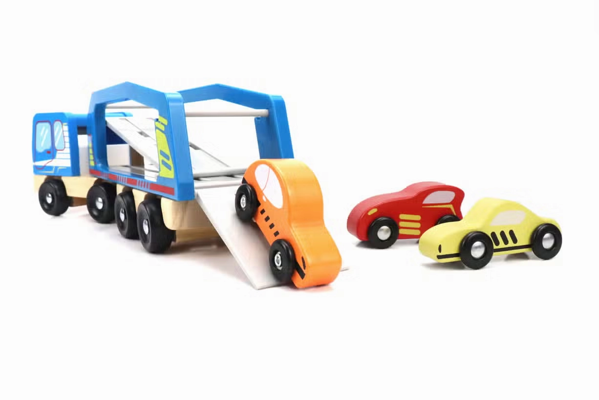 Wooden Car Carrier Truck Set