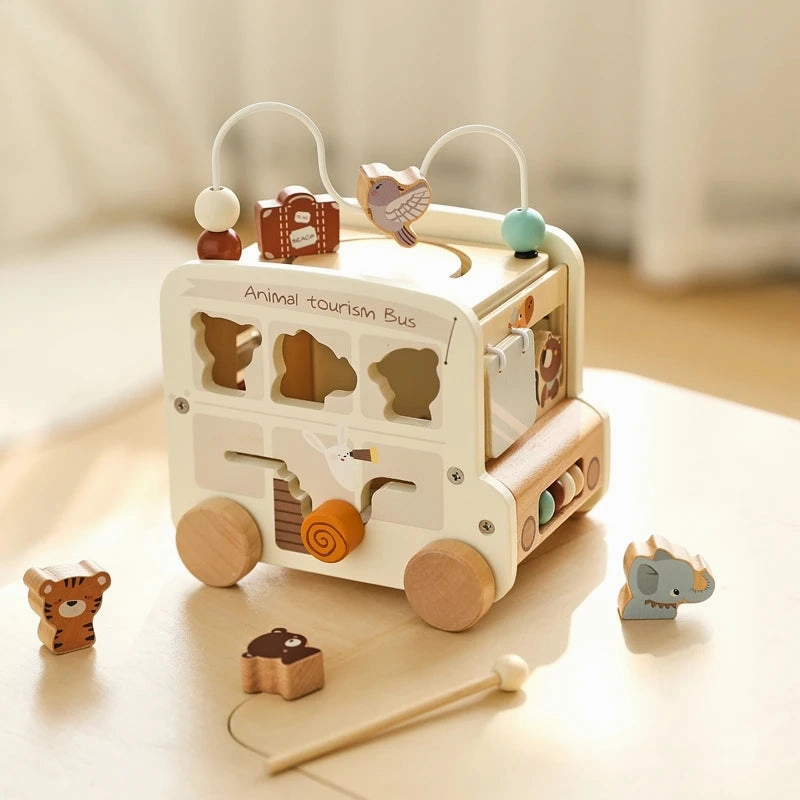 Wooden Montessori Bus Toy
