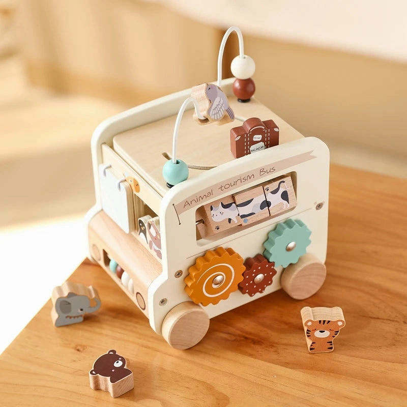 Wooden Montessori Bus Toy