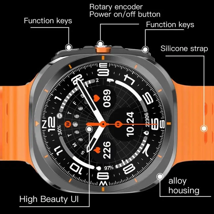 X7 1.51 inch IPS Screen Bluetooth Smart Watch Supports Healthy Monitoring(Orange)